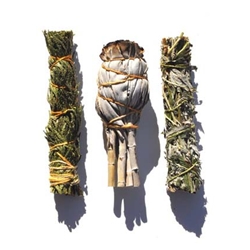 Juniper Ridge Smudge Stick - Sage, Mugwort, Cedar 4" minis